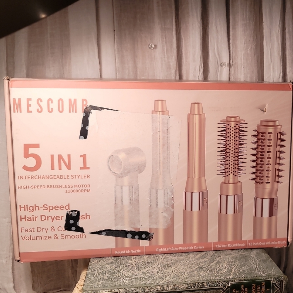 Silver 5-in-1 Hair Dryer Brush Interchangeable Styler